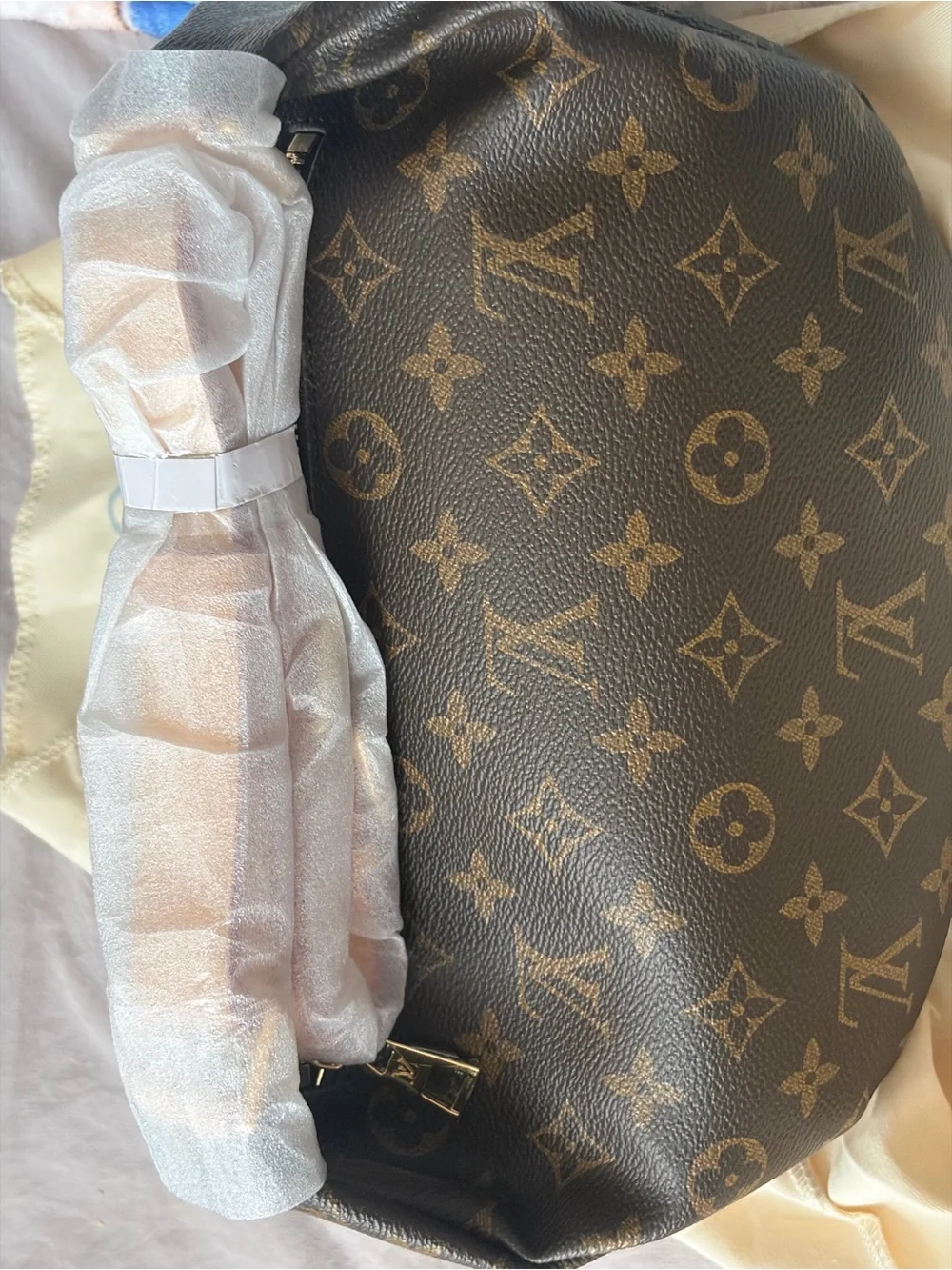 Unisex  Brown Monogram Sling Bag